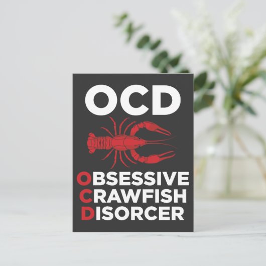 Crawfish OCD Obsessief Crawfish Disorder Zee Briefkaart (Staand voorkant)