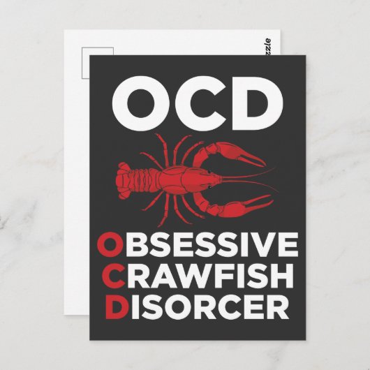Crawfish OCD Obsessief Crawfish Disorder Zee Briefkaart (Voorkant / Achterkant)