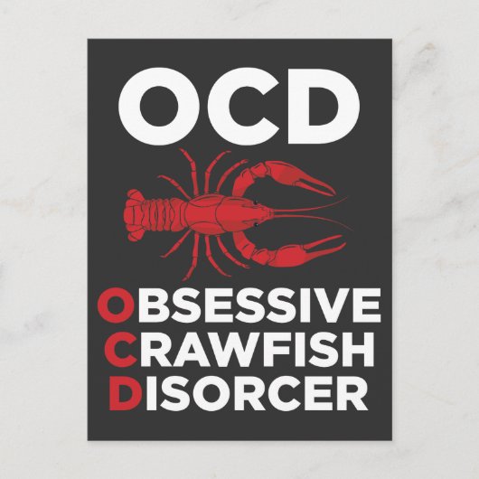 Crawfish OCD Obsessief Crawfish Disorder Zee Briefkaart (Voorkant)