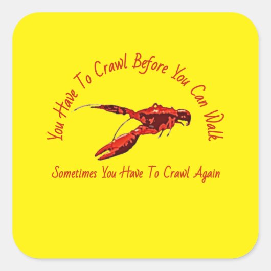 Crawfish ontwerp vierkante sticker (Voorkant)
