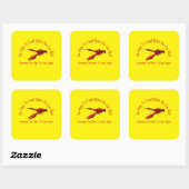 Crawfish ontwerp vierkante sticker (Vel)