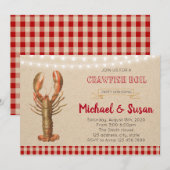 Crawfish party-uitnodiging kaart (Voorkant / Achterkant)