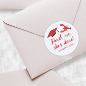 Crawfish & Pet Pinch Me She's Done Afstuderen Ronde Sticker