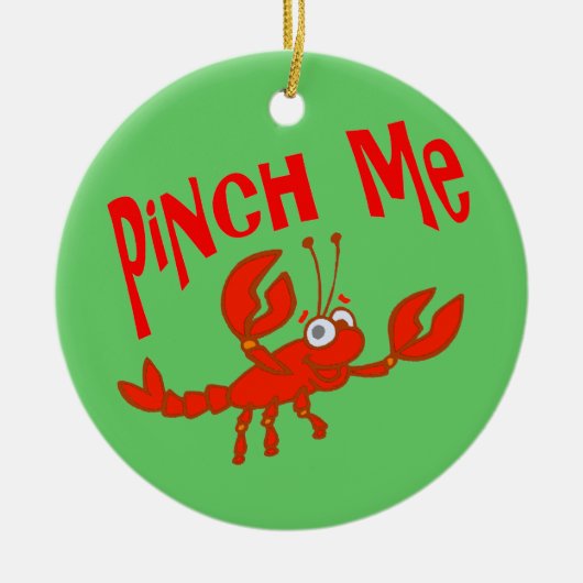 Crawfish Pinch me Cartoon Keramisch Ornament (Voorkant)