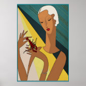 Crawfish Pinch Tail Art Deco Poster (Voorkant)