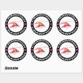 crawfish-ring (red-1) ronde sticker (Vel)