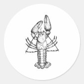 Crawfish Ronde Sticker (Voorkant)
