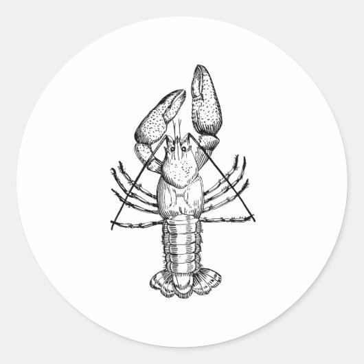 Crawfish Ronde Sticker (Voorkant)