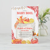 Crawfish Seafood Boil Baby Shower Invitation Kaart (Staand voorkant)