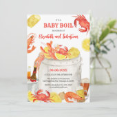 Crawfish Seafood Boil Baby Shower Invitation Kaart (Staand voorkant)