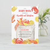Crawfish Seafood Boil Baby Shower Invitation Kaart (Staand voorkant)