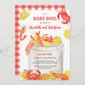 Crawfish Seafood Boil Baby Shower Invitation Kaart (Voorkant / Achterkant)