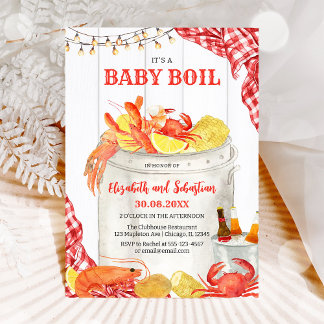 Crawfish Seafood Boil Baby Shower Invitation Kaart