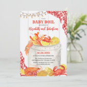 Crawfish Seafood Boil Baby Shower Invitation Kaart (Staand voorkant)
