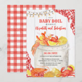 Crawfish Seafood Boil Baby Shower Invitation Kaart (Voorkant / Achterkant)