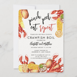 Crawfish Seafood Boil Engagement Party Kaart