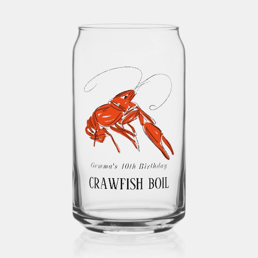 Crawfish Seafood Boil gepersonaliseerd Blikvorm Glas (Voorkant)