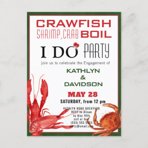 Crawfish Seafood Boil Verloving Fotouitnodiging Briefkaart