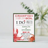 Crawfish Seafood Boil Verloving Fotouitnodiging Briefkaart (Staand voorkant)