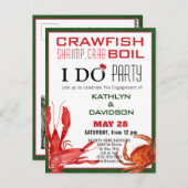 Crawfish Seafood Boil Verloving Fotouitnodiging Briefkaart (Voorkant / Achterkant)