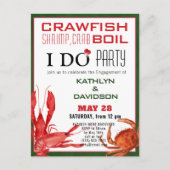 Crawfish Seafood Boil Verloving Fotouitnodiging Briefkaart (Voorkant)