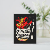 Crawfish Season Boil Funny Crayfish Eating Lobster Briefkaart (Staand voorkant)