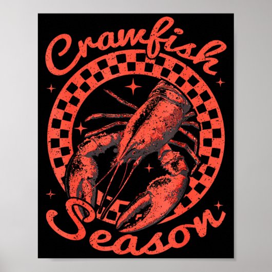 Crawfish Season Crawfish Boil Lobster Cajun Men Wo Poster (Voorkant)