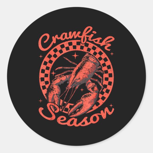 Crawfish Season Crawfish Boil Lobster Cajun Men Wo Ronde Sticker (Voorkant)