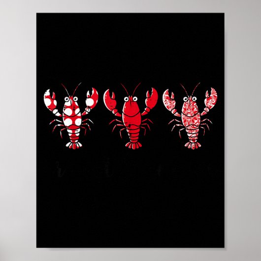 Crawfish Season Crayfish Patterns Cajun Boil Men W Poster (Voorkant)