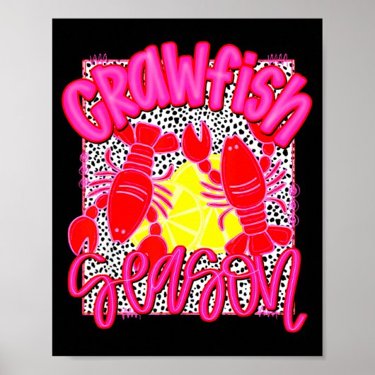 Crawfish Season Funny Tee For Men Women Kids  Poster (Voorkant)