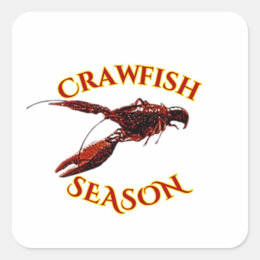 Crawfish Season Vierkante Sticker (Voorkant)