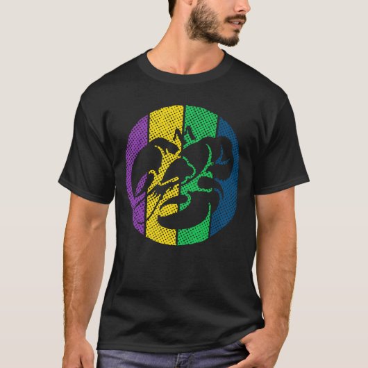 Crawfish Silhouette Mardi Gras Celebration T-shirt (Voorkant)