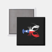 Crawfish Texas Crawdaddy Zuidelijke Voedsel Mardi Magneet (Voorkant / Achterkant)