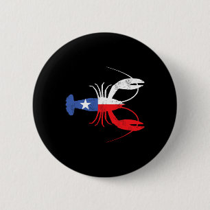 Crawfish Texas Crawdaddy Zuidelijke Voedsel Mardi  Ronde Button 5,7 Cm