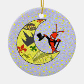 Crawfish Top Hat Crescent Moon Keramisch Ornament (Voorkant)