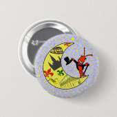 Crawfish Top Hat Crescent Moon Ronde Button 5,7 Cm (Voorkant /achterkant)