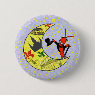 Crawfish Top Hat Crescent Moon Ronde Button 5,7 Cm