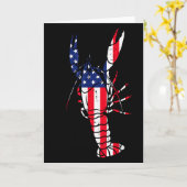 Crawfish Us Flag Crayfish Lobster Patriotic Men Wo Kaart (Gele Bloem)