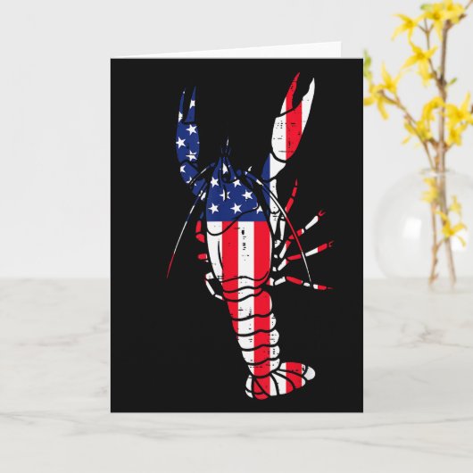 Crawfish Us Flag Crayfish Lobster Patriotic Men Wo Kaart (Gele Bloem)