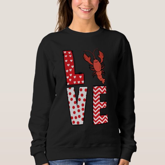 Crawfish Valentines Day Love Valentine Cute Hearts Trui (Voorkant)
