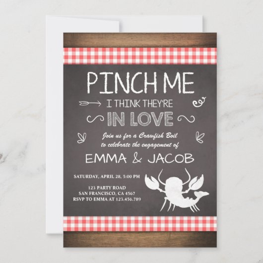 Crawfish verlovingsfeest Koppels douche Vis en zee Kaart (Voorkant)