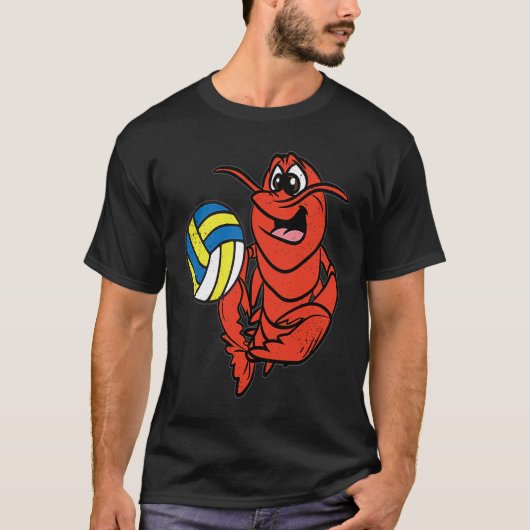Crawfish Volleyball Player Mardi Gras Sport Carniv T-shirt (Voorkant)