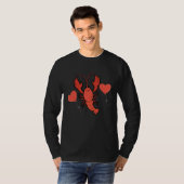Crawfish With Heart Balloon Valentines Day Love Bo T-shirt (Voorkant volledig)