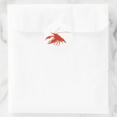 crawfish's　silhouette (Red) Ronde Sticker (Tas)
