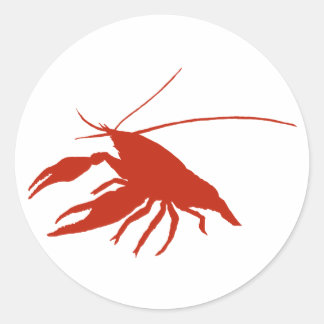 crawfish's　silhouette (Red) Ronde Sticker