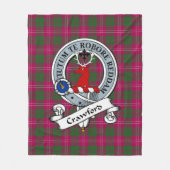 Crawford Clan Badge Tartan Pset Fleece Deken (Voorkant)