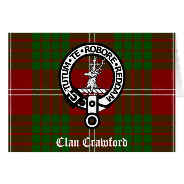 Crawford Clan Crest Tartan (Voorkant Horizontaal)