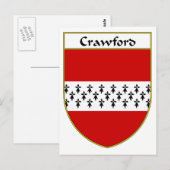 Crawford Coat of Arms / Family Crest Briefkaart (Voorkant / Achterkant)