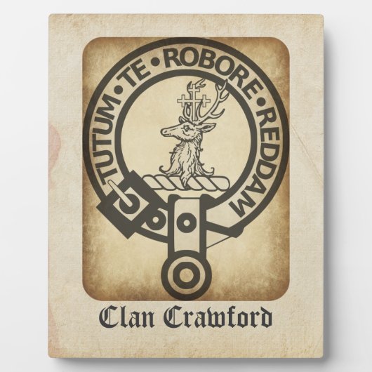Crawford Crest Badge Antiek Fotoplaat (Voorkant)