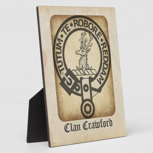 Crawford Crest Badge Antiek Fotoplaat (Zijkant)